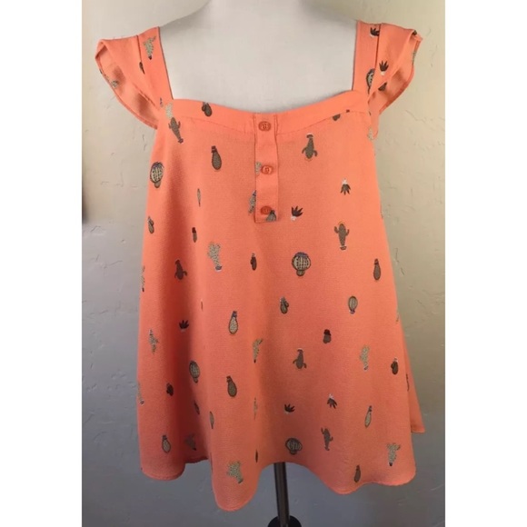 TORRID Cactus Print Ruffle Sleeve Tank Plus Size 1 - Picture 2 of 5